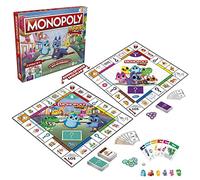 Hasbro Monopoly Junior, piano di gioco a 2 pagine, 2 giochi in uno, gioco monopoly per bambini più piccoli,Lingua Tedesco