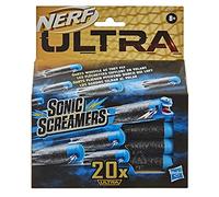 Hasbro Nerf Confezione ricarica Sonic Screamers da 20, dardi che fischiano quando volano, compatibile solo con i blaster Nerf Ultra, F1048EU4