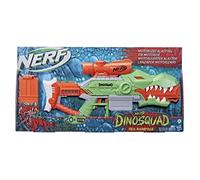 Hasbro Nerf DinoSquad Rex-Rampage, Blaster motorizzato con caricatore da 10 dardi, 20 dardi Nerf, supporto per 10 dardi e design a forma di T-Rex, Multicolore
