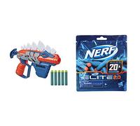 Hasbro Nerf DinoSquad Stegosmash, blaster con supporto per 4, 5 dardi Nerf ufficiali & Confezione ricarica 20 dardi Nerf Elite 2.0 Include 20 dardi Nerf Elite 2.0 ufficiali