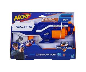 Hasbro Nerf Elite, Disruptor, Blaster Giocattolo, Per Bambini e Bambine da 8 Anni in Su, Ottima Idea Regalo, Tamburo Rotante con 6 Dardi Nerf Elite Originali, Blu e Arancione