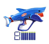 Hasbro Nerf Junior, Wild Sharkfire, Blaster Giocattolo Facile da Usare, Per Bambini e Bambine da 6 Anni in Su, a Forma di Squalo, Idea Regalo, Con 8 Dardi Nerf Elite Ufficiali, Grigio e Blu