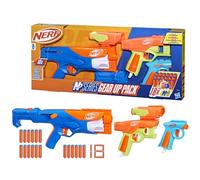 Hasbro Nerf N Series Pacchetto di Equipaggiamento, Set da 3 Blaster di Plastica e 18 Dardi Nerf N1 Compatibili Solo con Blaster Nerf N Series, Giocattolo per Bambini e Bambine dagli 8 Anni