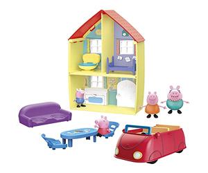 Hasbro Peppa Pig, giocattolo Peppa's Family Home Combo, include playset, auto con suoni, 4 action figure, 6 accessori, dai 3 anni in su