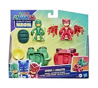 Hasbro Pj Masks Nighttime Neon Geco vs Gufetta Personaggi + Veicoli e Accessori