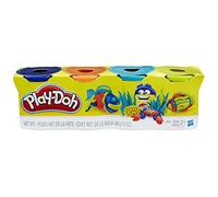 Hasbro Play-Doh B6509EL2 - Set di 4 Impasto per Giochi creativi e fantasiosi, Colore: Blu/Arancione/Turchese/Giallo