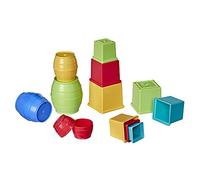 Hasbro Playskool, Stack And Nest Barrels And Blocks , Giocattolo di assemblaggio e Costruzioni, Set da 16 Pezzi, Esclusivo Amazon