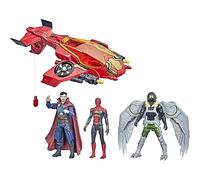 Marvel Spider-Man, Spider Escape Jet, Spider-Man, 4+ anni, Doctor Strange e il personaggio Marvel L'Avvoltoio in scala da 15 cm, 4 missili, dai 4 anni in su
