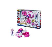 Hasbro Spidey e i Suoi Fantastici Amici - Ghost-Spider e Copter-Cycle, Veicolo Convertibile 2-in-1 con Personaggio da 10 cm, per Bambini dai 3 Anni in su