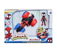 Hasbro Spidey e i Suoi Fantastici Amici - Miles Morales e Techno-Racer, veicolo convertibile 2-in-1 con personaggio da 10 cm, per bambini dai 3 anni in su