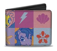 Hasbro Wallet, Bifold, My Little Pony Faces and Cutie Mark Blocks Multi Color, V