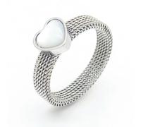 Hasdnker Anello Anelli Gioielli Donna Uomo Anelli Classici A Forma di Cuore per Donna, FEDI Nuziali in Maglia Intrecciata con Perle di Conchiglia, Gioielli Multicolore 7 Stonesilver