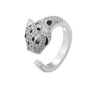 Hasdnker Anello Anelli Gioielli Donna Uomo Anelli con Testa di Leopardo per Donna Anello con Temperamento Dignitoso Anello con Serpente Curvo Anello da Uomo Gioielli di Moda Argentonero