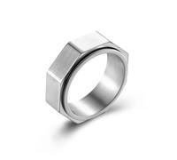 Hasdnker Anello Anelli Gioielli Donna Uomo Anello Antistress per Uomo, A Forma di Dado Ottagonale, per Alleviare L'Ansia, Anello Nuziale in Argento 10