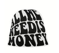 Hasdnker Berretti in Maglia Cappelli Cappellini Berretti Cappello all We Need Is Money Berretto Lettera Jacquard Hip Hop Cappello Lavorato A Maglia Unisex Berretto Caldo Elastico Berretti Berretto PE