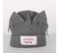 Hasdnker Berretti in Maglia Cappelli Cappellini Berretti Cappello Autunno Inverno Carino Orecchie Berretti Doppio Strato Cappello Donna Uomo Caldo Esterno Unisex Cappello Grigio