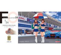 HASEGAWA 1/24 Figure Collection 09 Paddock Girls (2 Figurine) Plastic Model Kit
