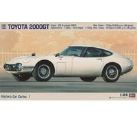 HASEGAWA 1/24 TOYOTA 2000GT Historic Car Series Plastic Model Kit Giappone