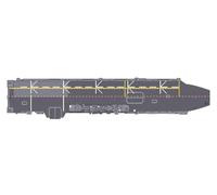 Hasegawa 1/700 JMSDF DDH Izumo. Modellino in plastica di Un Supporto per Elicottero Giapponese, Decals JMSDF DHH-183 nell'Ottobre 2021. Lunghezza costruita 356 mm/Larghezza 73 mm.