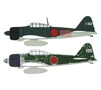 Hasegawa 2437 1/72 Mitsubishi A6M2b/A6m3 Zero Fighter, Set da 2 Modelli, Multicolore