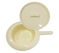 HaseMed - Bacino in plastica, 31 cm, 1 pezzo, igienico e resistente, con coperchio, ideale per letto e clinica, riutilizzabile e facile da pulire, avorio