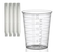 HaseMed - Set di 80 bicchieri in plastica graduati, 30 ml, per medicina, laboratorio, campioni e casa, igienici e versatili, confezione da 80 pezzi (trasparente)