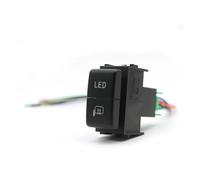 HASGTFM 1 Pc Auto Doppia Chiave Interruttore di Alimentazione Del Faro Anteriore Posteriore Nebbia Luci A LED Musica Riflettore Pulsante for Filo Adatto for Nissan Patrol Y61 Y62(LED Mirror heating)