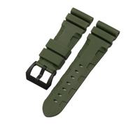 HASGTFM 22mm 24mm 26mm cinturino in gomma naturale in silicone adatto for Panerai adatto for Luminor PAM441 nero blu arancione cinturino for orologio sportivo strumenti(Green-black,24mm)