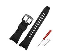 HASGTFM Adatto for Casio Adatto for orologio PROTREK PRG-110Y PRG-110C PRW-1300Y PRW-1500Y PRG-130Y Cinturino sportivo in resina 26mm Accessori cinturino in silicone(Black-black)