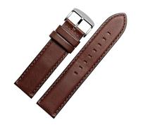 HASGTFM Cintura for orologio in pelle Cinturino for orologio for estremità dritta Donna Cinturino in 4 colori Catena for orologio vintage da uomo in pelle 20 22 mm(Dark brown silver,18mm)