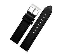 HASGTFM Cintura for orologio in pelle Cinturino for orologio for estremità dritta Donna Cinturino in 4 colori Catena for orologio vintage da uomo in pelle 20 22 mm(Black silver,20mm)