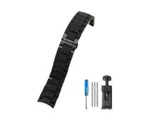 HASGTFM Cinturini in acciaio siliconico adatti for Armani AR5890 5891 5906 5905 adatti for uomo donna cinturino for orologio stile 20mm 23mm(Black-Black,23mm)