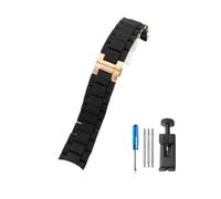 HASGTFM Cinturini in acciaio siliconico adatti for Armani AR5890 5891 5906 5905 adatti for uomo donna cinturino for orologio stile 20mm 23mm(Black-Rose,20mm)