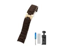 HASGTFM Cinturini in acciaio siliconico adatti for Armani AR5890 5891 5906 5905 adatti for uomo donna cinturino for orologio stile 20mm 23mm(Coffee-Rose,20mm)