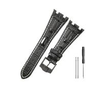HASGTFM Cinturini in pelle adatti for Audemars e adatti for Piguet Royal Oak 15710 26471 26474 28mm for cinturino for fibbia pieghevole(Blackwhite-Black-K13)