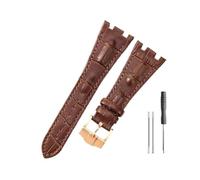 HASGTFM Cinturini in pelle adatti for Audemars e adatti for Piguet Royal Oak 15710 26471 26474 28mm for cinturino for fibbia pieghevole(Brown-Rose-K13)