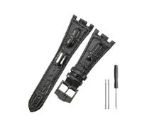 HASGTFM Cinturini in pelle adatti for Audemars e adatti for Piguet Royal Oak 15710 26471 26474 28mm for cinturino for fibbia pieghevole(Black-Black-K13)