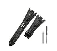 HASGTFM Cinturini in pelle adatti for Audemars e adatti for Piguet Royal Oak 15710 26471 26474 28mm for cinturino for fibbia pieghevole(Black-no buckle)