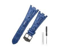 HASGTFM Cinturini in pelle adatti for Audemars e adatti for Piguet Royal Oak 15710 26471 26474 28mm for cinturino for fibbia pieghevole(Blue-Black-K13)