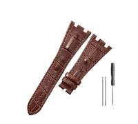 HASGTFM Cinturini in pelle adatti for Audemars e adatti for Piguet Royal Oak 15710 26471 26474 28mm for cinturino for fibbia pieghevole(Brown-no buckle)