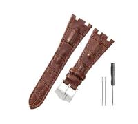 HASGTFM Cinturini in pelle adatti for Audemars e adatti for Piguet Royal Oak 15710 26471 26474 28mm for cinturino for fibbia pieghevole(Brown-Steel-K13)