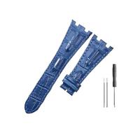 HASGTFM Cinturini in pelle adatti for Audemars e adatti for Piguet Royal Oak 15710 26471 26474 28mm for cinturino for fibbia pieghevole(Blue-no buckle)