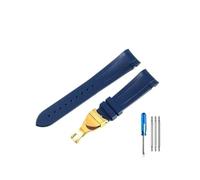 HASGTFM Cinturini in silicone di fascia alta adatti for Tudor 1958 Black Bay Bronzo Piccolo fiore di rame Piccolo cinturino serie fiore rosso 22mm(Blue-GD-Z20)