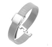 HASGTFM Cinturino Da Donna Semplice Concavo In Acciaio Inossidabile Cinturino Da 10 Mm Adatto For Orologio In Acciaio Inossidabile Fit For CK K8G236 K8G231 K8G235 K8G23146(Mesh belt silver)