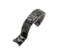 HASGTFM Cinturino for orologio in ceramica da 24 mm adatto for Armani AR1451 AR1452 AR1400 AR1410 AR1421 AR1440 Cinturino for orologio nero satinato for accessori(AR1400)