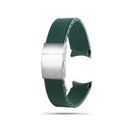 HASGTFM Cinturino for orologio in gomma siliconica 21mm Interfaccia Arc Diving Morbido Nero Blu Verde Cinturino for uomo adatto for Longines adatto for Hydro Conquest(Green-Silver)