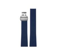 HASGTFM Cinturino for orologio in gomma siliconica 21mm Plaid Nero Blu Marrone Cinturino da uomo adatto for Patek Philippe Aquanaut 5164A 5167A 5168A(Blue-Silver)