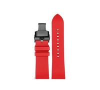 HASGTFM Cinturino in caucciù al fluoro adatto for Casio adatto for serie PROTREK PRW-60/PRW-6900 PRW-6800Y PRG600 cinturino sportivo cinturino da polso impermeabile da uomo(Red black buckle,20mm)