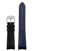 HASGTFM Cinturino In Caucciù Naturale for Estremità Curva Da Uomo 22mm Adatto Fit For Tudor Black Bay 1958 41mm Adatto For GMT Pelagos Pin Fibbia Pieghevole Cinturino Orologio In Silicone(Black blue p