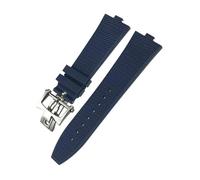 HASGTFM Cinturino in gomma FKM Fluoros 24 * 7mm adatto for cinturino for orologio Vacheron Constantin 5500V 4500V Vc braccialetto convesso tipo 7mm(Blue Style 2,24MM X 7MM_ROSE GOLD)